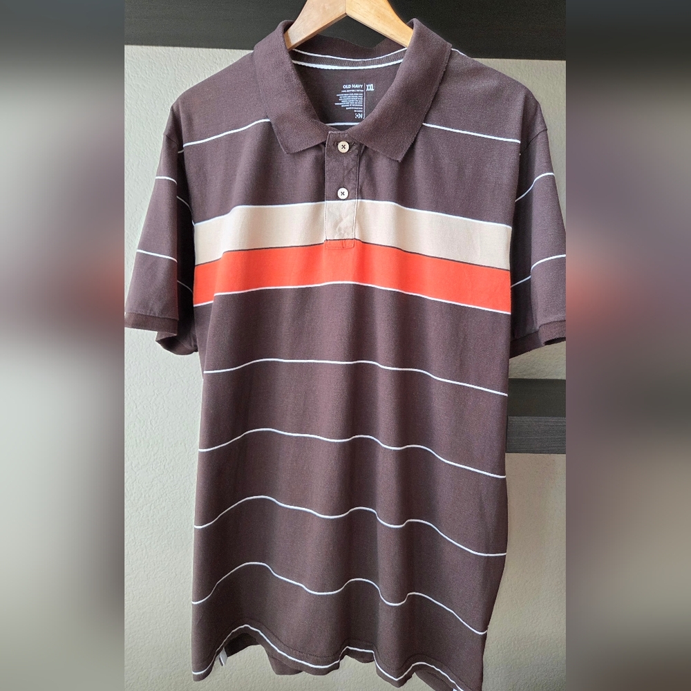 Old Navy Brown and Orange Casual Button Down Shirt